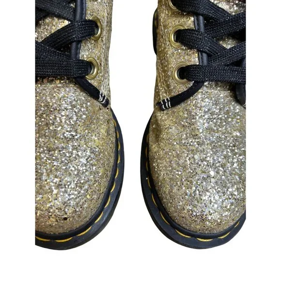 Dr Martens Gold Glitter 1460 Farrah Ankle Boots Women’s Size 7 Doc Marten Rare - Picture 6 of 15